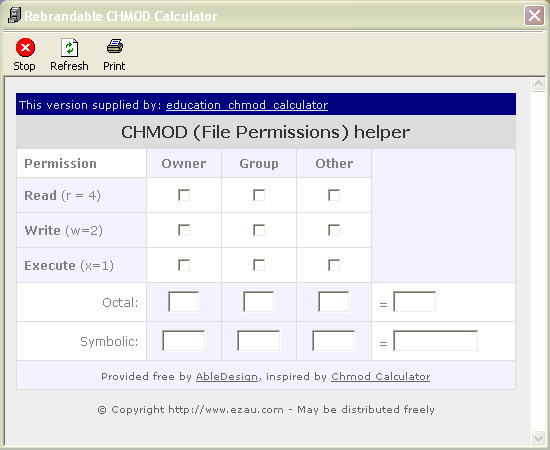 education chmod calculator