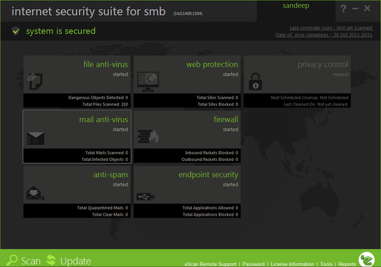 eScan Internet Security Suite with Cloud Security for SMB