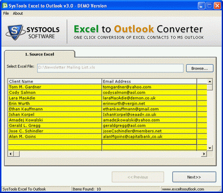 Excel to Outlook