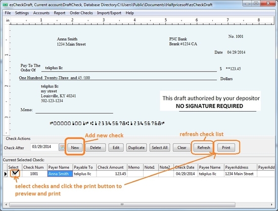 ezCheckDraft for MAC