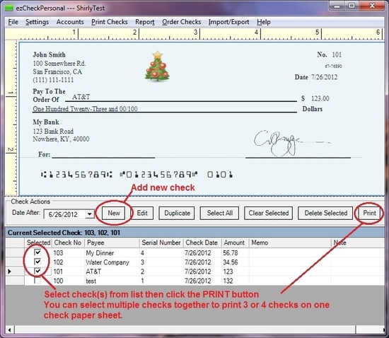 ezCheckPersonal Check Printing Software