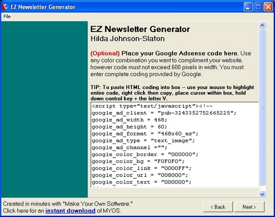 EZNewsletter Generator