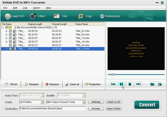 EZuse DVD To MKV Converter