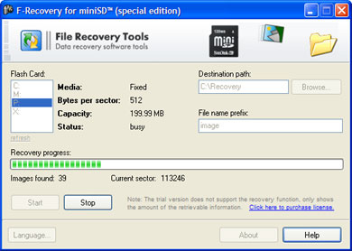 F-Recovery for miniSD