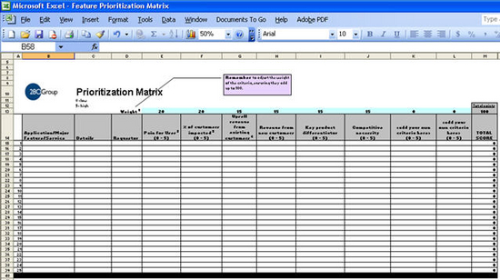 Feature Prioritization Roadmap Matrix