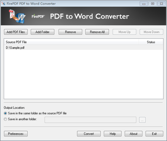 FirePDF PDF to Word Converter