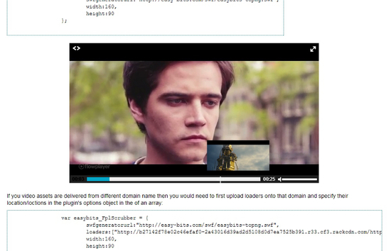 Flowplayer html5 scrubber preview plugin