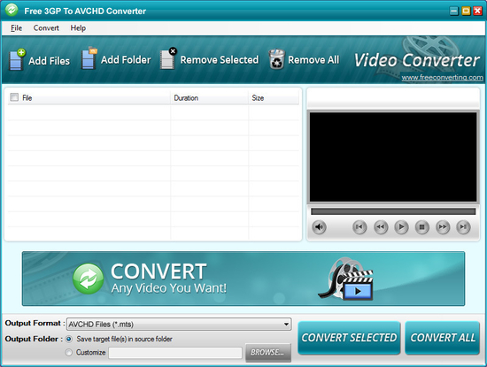 Free 3GP to AVCHD Converter