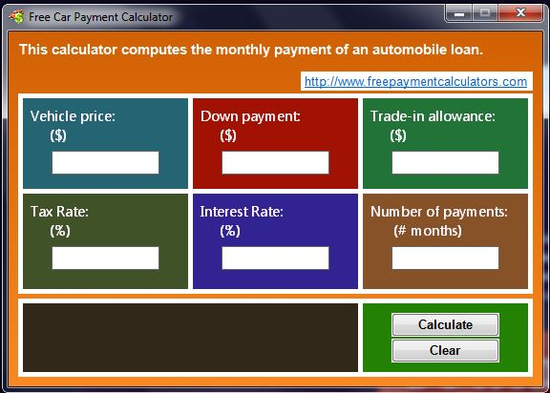 Free Car Payment Calculator