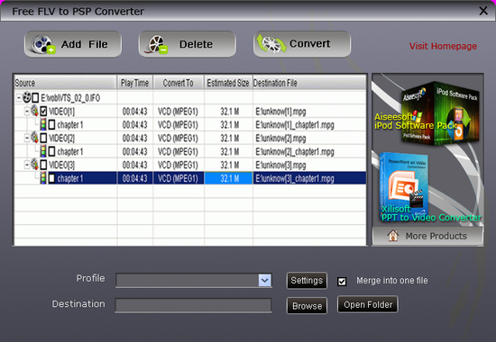 Free FLV to PSP Converter