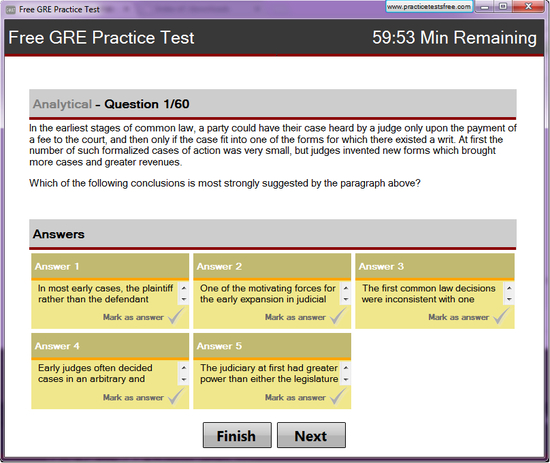 Free GRE Practice Test