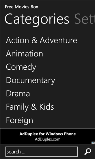 Free Movies Box for Windows Phone