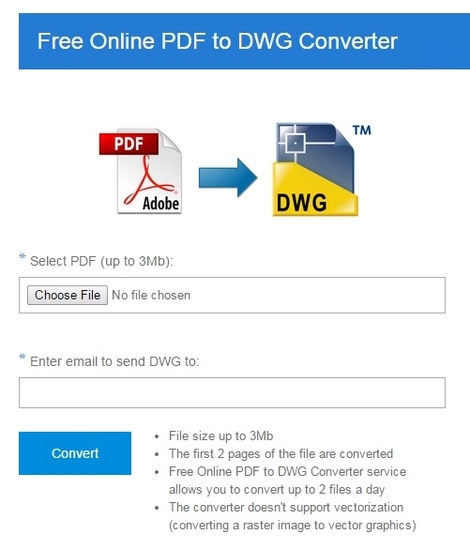 Free Online PDF to DWG Converter