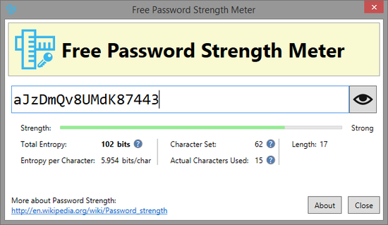 Free Password Strength Meter