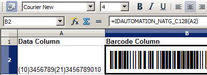 GS1-128 Native Generator for OpenOffice