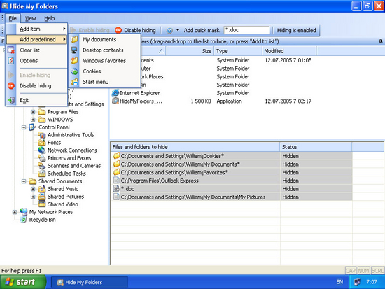 Hide My Folders