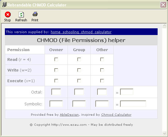 home schooling chmod calculator