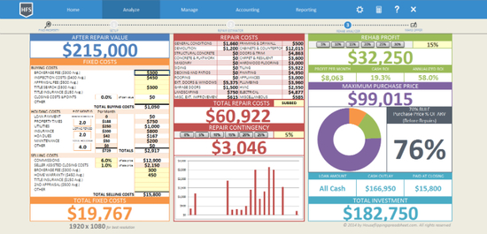 House Flipping Spreadsheet