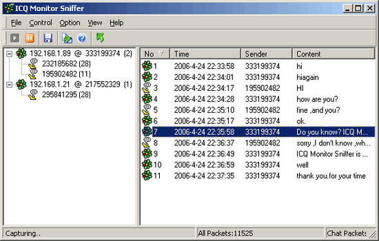 ICQ Monitor Sniffer