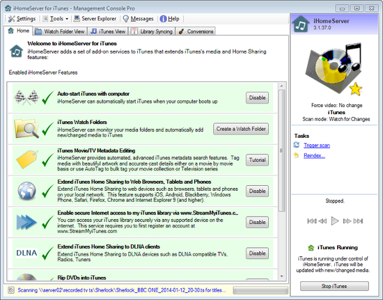 iHomeServer for iTunes