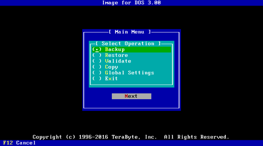 Image for DOS using CUI