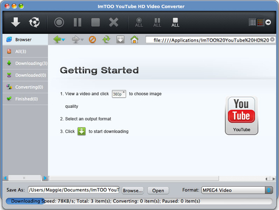 ImTOO YouTube HD Video Converter for Mac