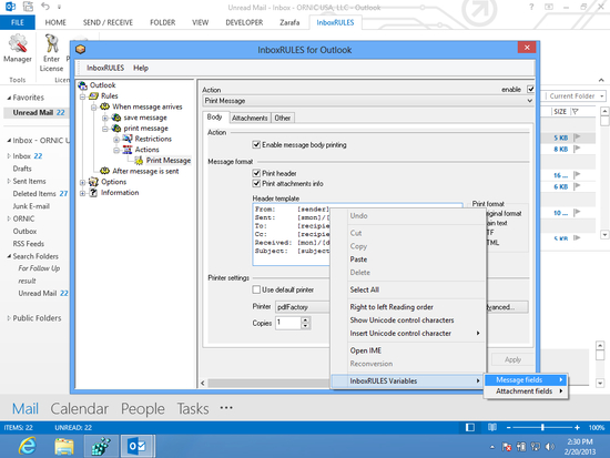 InboxRULES for Outlook