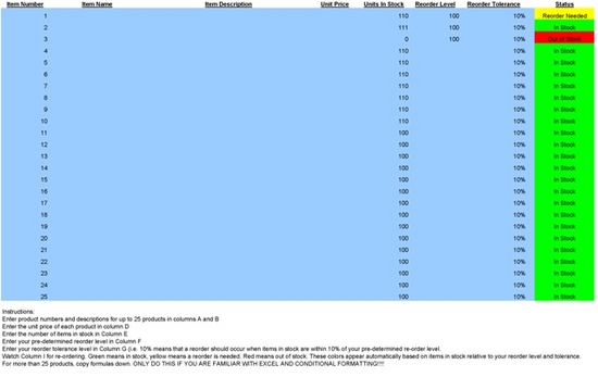 Inventory Tracker for Excel