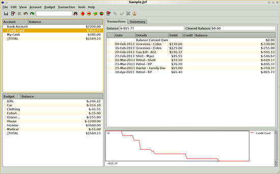 JXCirrus Finance for Linux