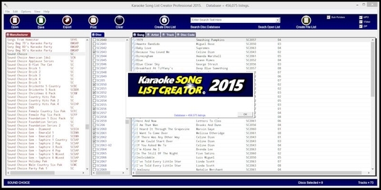 Karaoke Song List Creator