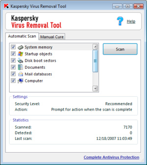 Kaspersky Virus Removal Tool 2009