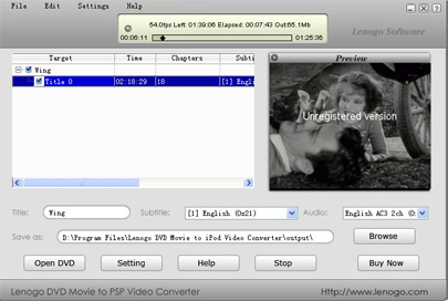 Lenogo DVD Movie to iPod Video Converter