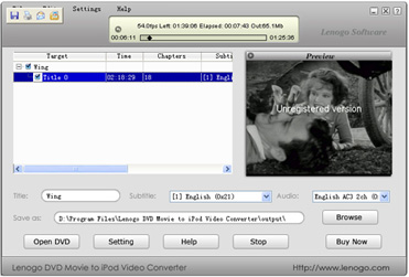 Lenogo DVD Movie to iPod Video Converter