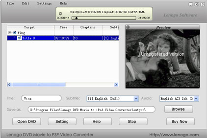 Lenogo DVD Movie to PSP Video Converter