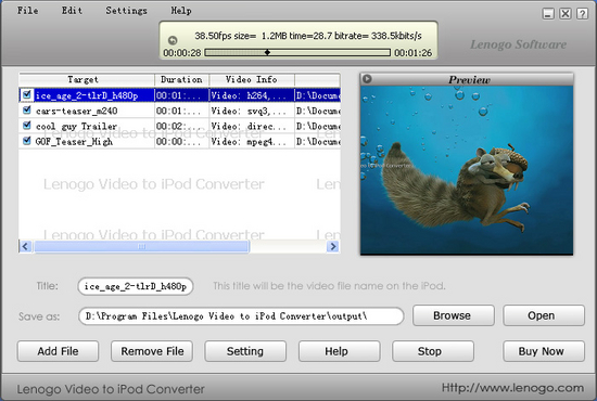 Lenogo-Soft Video to iPod Converter