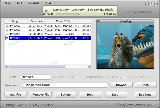 Lenogo-Soft Video to PSP Converter