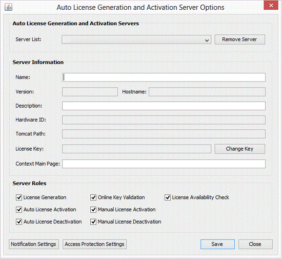 License Generation and Activation Server