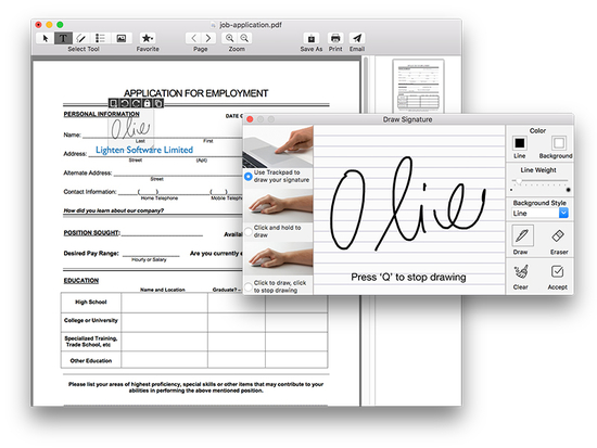 Lighten Sign PDF for Mac