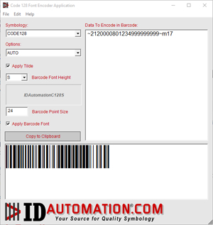 Linear Barcode Font Encoder Software App