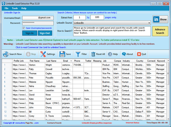 LinkedIn Sale Navigator Extractor