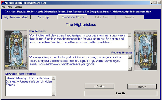 MB Learn Tarot Software