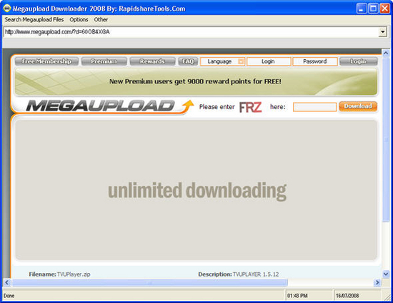 Megaupload Downloader 2008