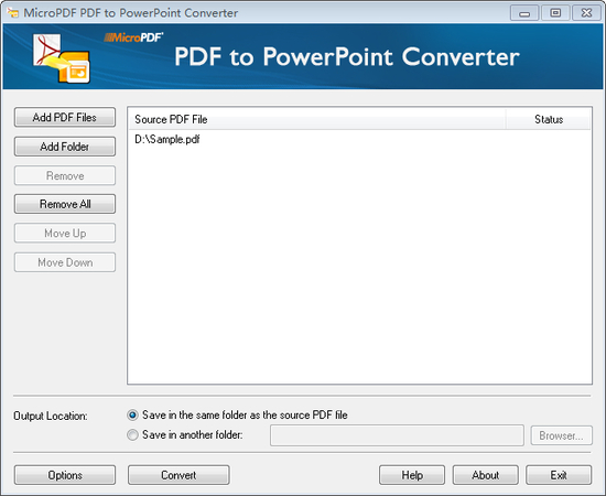 MicroPDF PDF to PowerPoint Converter