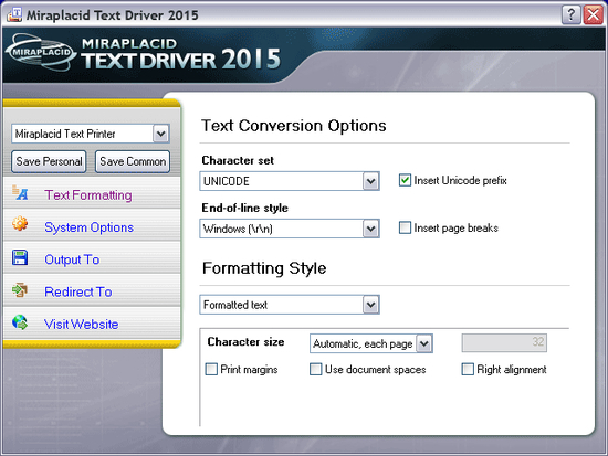 Miraplacid Text Driver