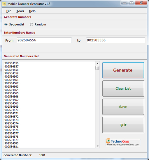 Mobile Number Generator