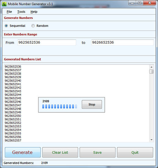 Mobile Number Generator Software