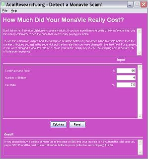 Monavie Scam Calculator