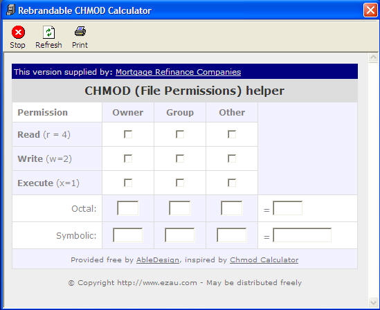 Mortgage Refinance CHMOD Calculator