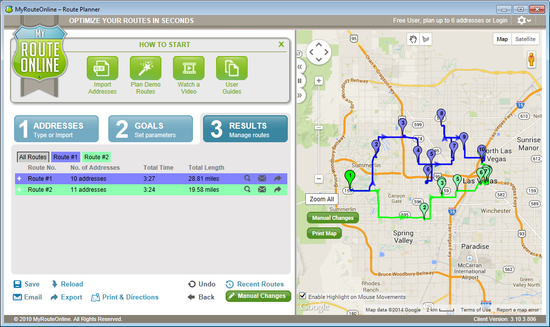 MyRouteOnline Route Planner Multi Stops