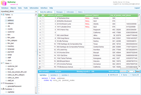 MyWebSQL